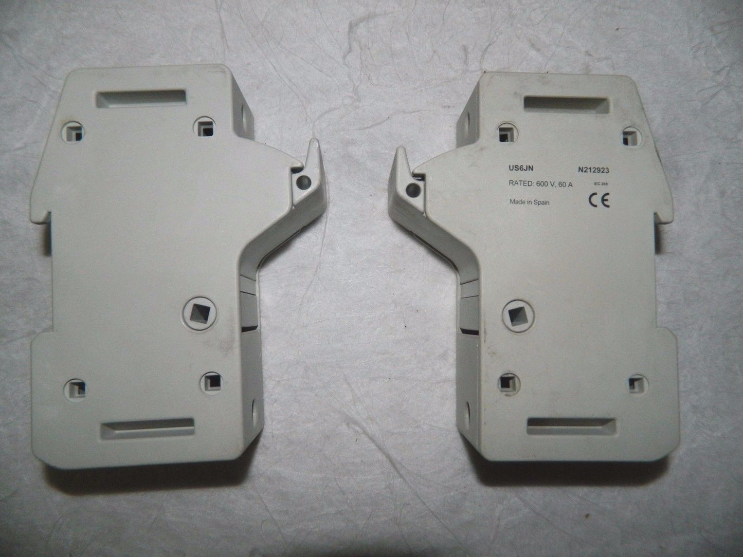 Ferraz Shawmut Rail Mount Fuse Holder 1 Pole 600 VAC/VDC 60 Amp DIN 2 Pack US6JN