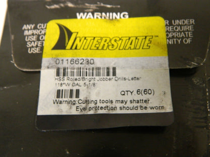 Interstate 5-1/8 118° HSS Bright Jobber Drill Qty 12 01166230