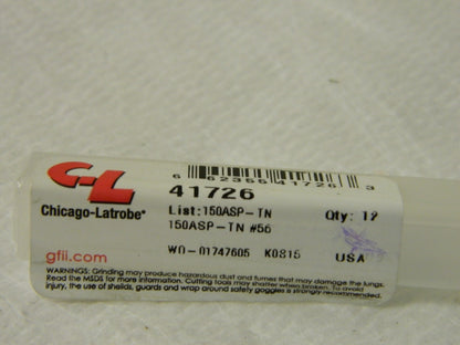 Chicago Latrobe High Speed Steel Jobber Drill #56 135° TiN QTY 24  41726