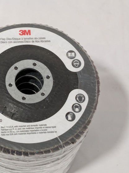 3M Flap Disc: 4-1/2" Dia, 7/8" Hole, 36G, ZA, Type 27 Qty 10 7010363142