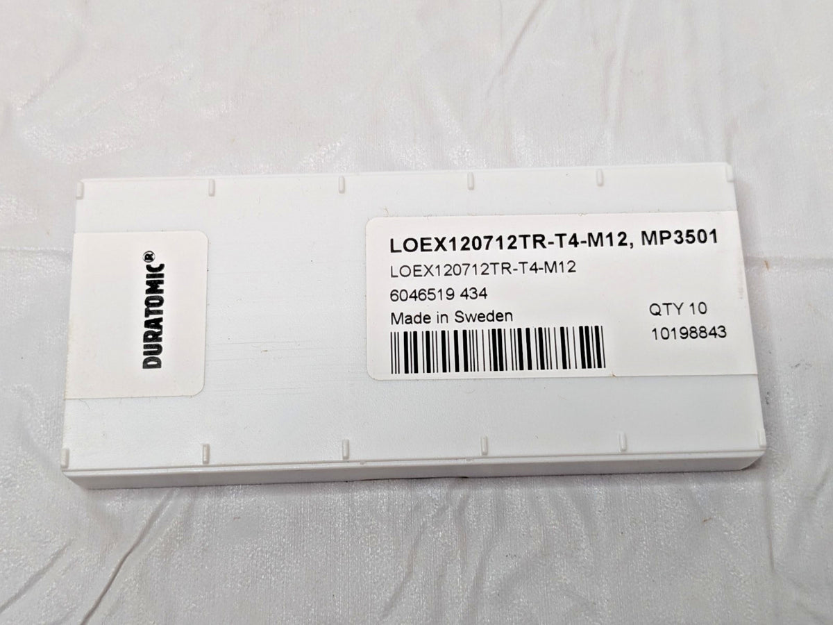 Seco Carbide Milling Inserts LOEX120712TR-T4-M12 MP3501 QTY 10 10198843