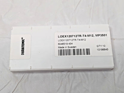 Seco Carbide Milling Inserts LOEX120712TR-T4-M12 MP3501 QTY 10 10198843