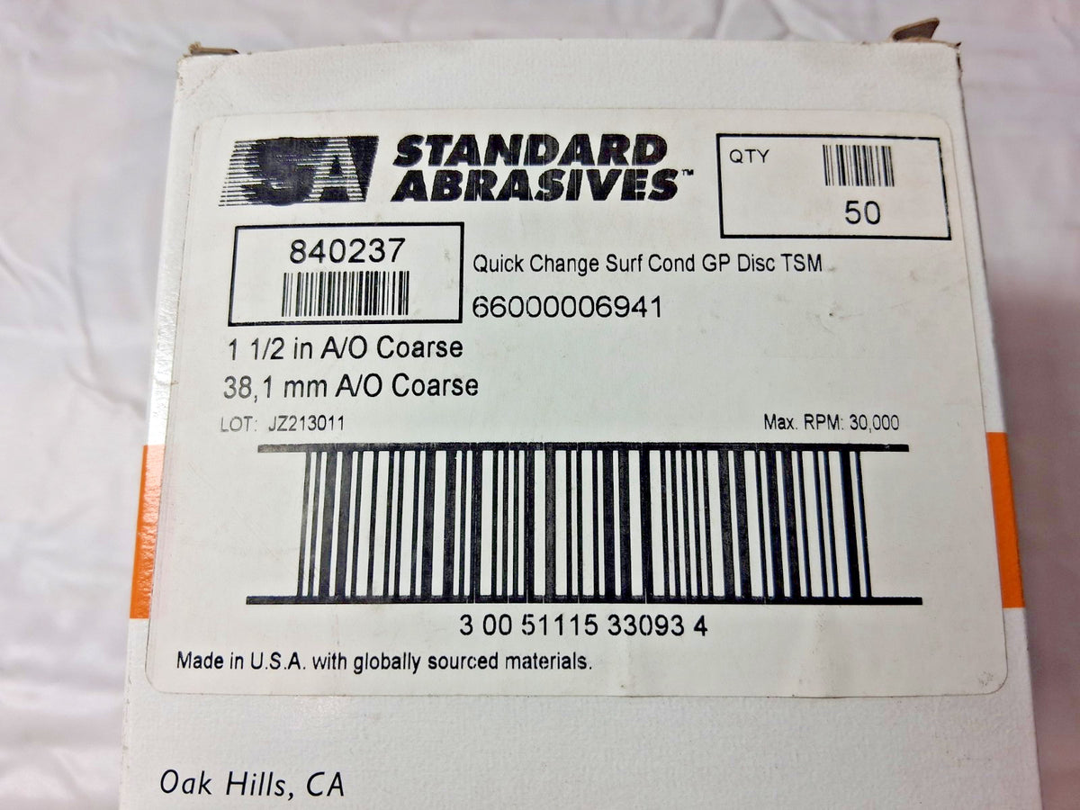 Standard Abrasives Aluminum Oxide Non-Woven Quick-Change Discs QTY50 840237