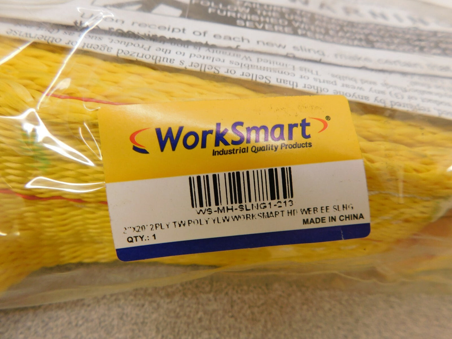 WorkSmart 2 Ply Polyester Web Sling 20' x 2"  6,400 Lb Vert. Cap WS-MH-SLNG1-213