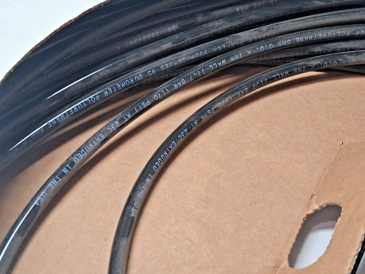 PARKER 100' Polyurethane Tube 170 Max psi -40 to 165 ° F Black 95UM6BLK100