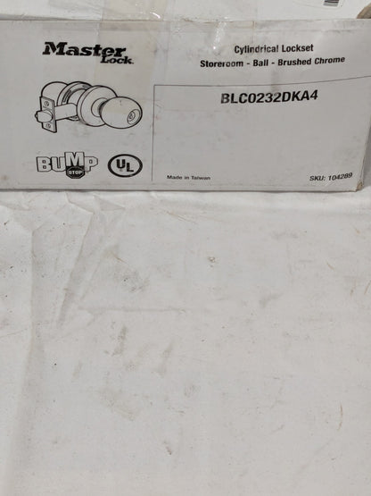 Master Lock Storeroom Cylindrical Ball Knob Lockset BLC0232DKA4