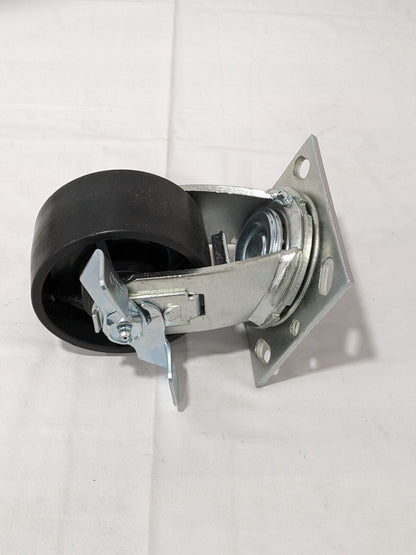 Swivel Top Plate Caster Polyurethane, 4" Wheel Dia, 2" Wheel Width VES4X2PODTBK