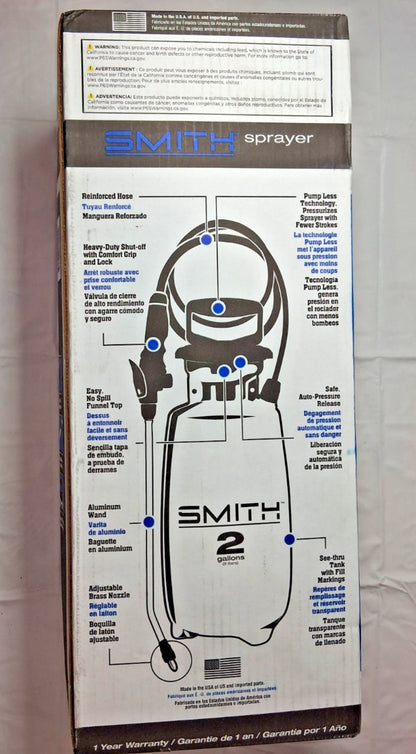 Smith Polyethylene Performance Sprayer 2 Gal Chemical Safe 190364