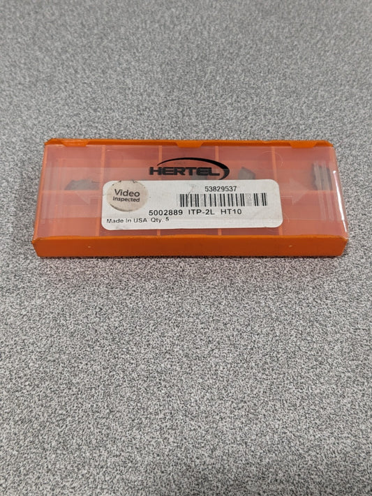 Hertel Threading Insert: ITP2L HT10, Carbide Qty 5 53829537