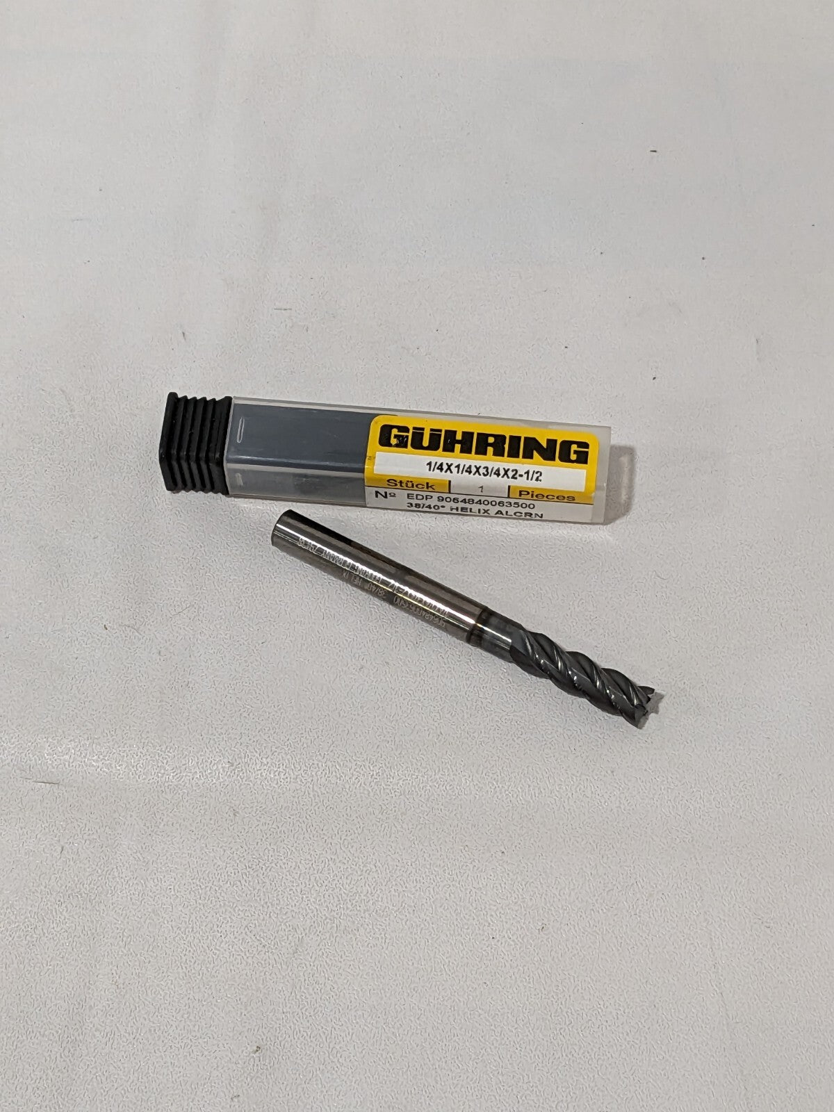GUHRING Corner Chamfer End Mill: 1/4" Dia, 3/4" LOC, 4 Flute 9064840063500