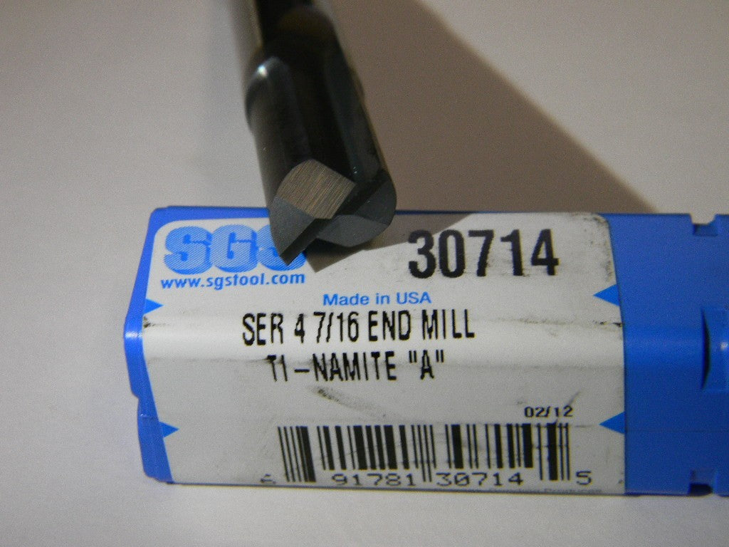 SGS Tools 7/16" x 7/16" x 1" x 2-3/4" Straight Flute End Mil