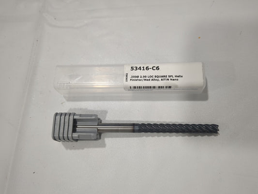 HARVEY TOOL Square End Mill: 1/4" Dia 5 Fl Solid Carbide 53416-C6