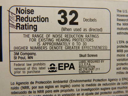 3M Earplug: 32dB, Foam, Cone, No Roll, Corded 7000127181