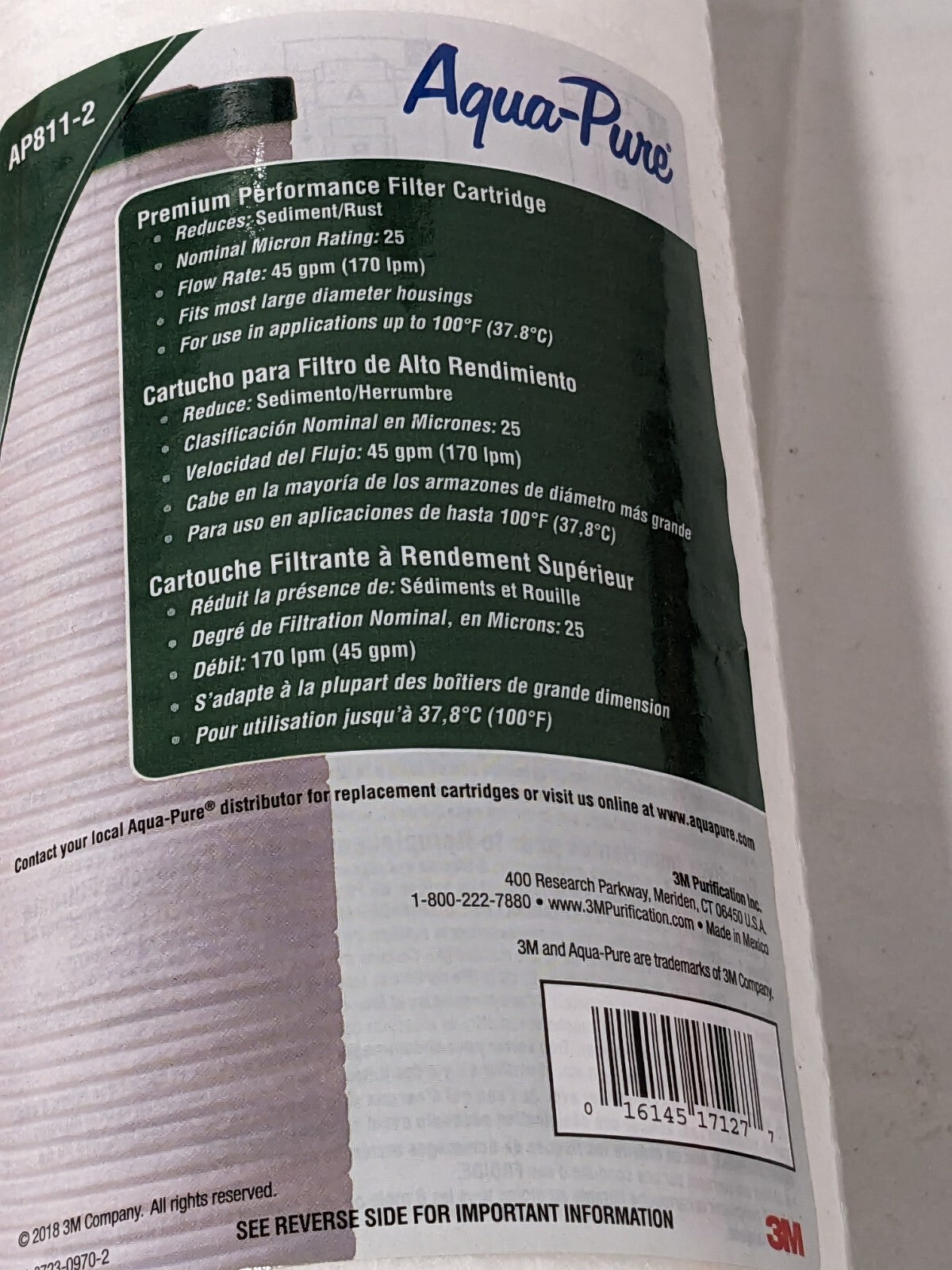 3M Aqua-Pure 25 Micron 20 Inch Whole House Sediment Water Filter AP811-2