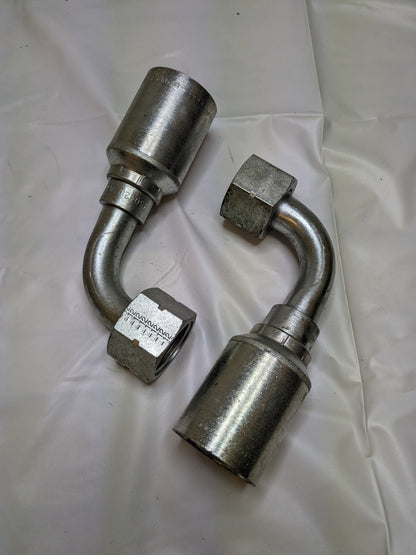 EATON Hydraulic Hose Short Drop Female Swivel 90 ° Elbow Qty 2 4SA12FRB12-BG
