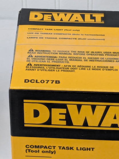 Dewalt LED Compact Task Light 12V & 20V DCL077B TOOL ONLY