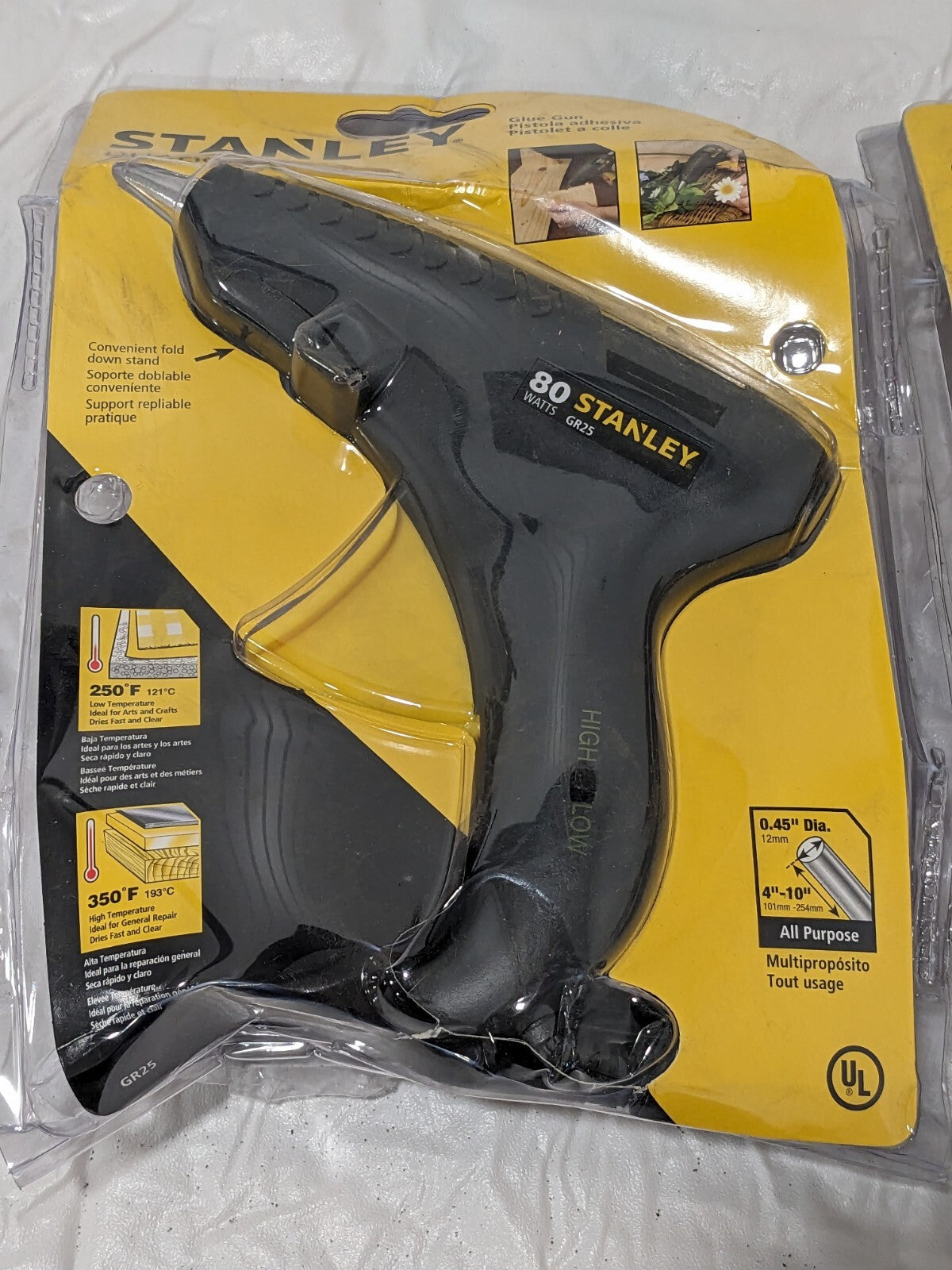 STANLEY Hot Melt Glue Gun: Electric, Gray &amp; Yellow Qty 2 GR25