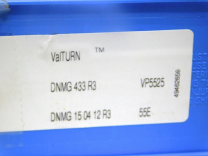 Valenite Carbide Turning Inserts DNMG433R355E Grade-VP5525 Qty 10 01523