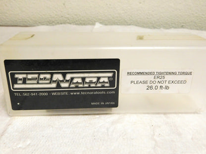 Tecnara BT40 ER25 Collet Milling Chuck .039-.629 Range 9" Projection 140-108-9