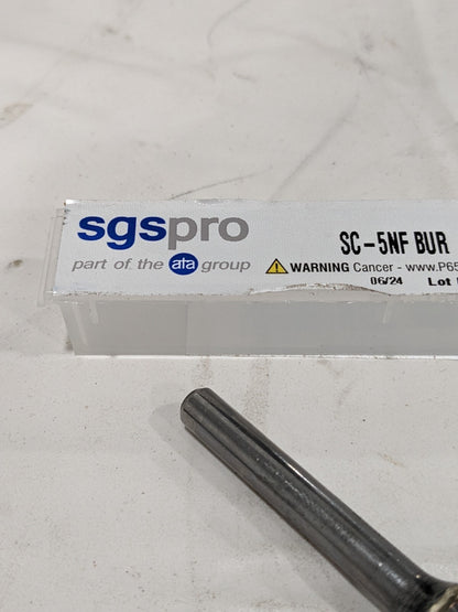 SGS PRO Abrasive Bur: SC-5NF, 1/2" Cut Dia, Ball Nose Cylinder 19028