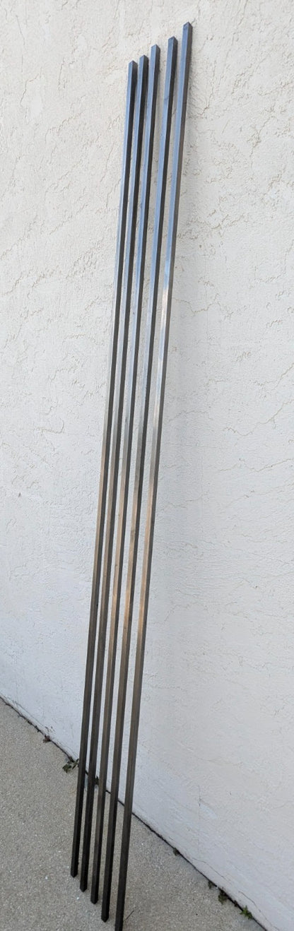 1/2" Square x 6' Long Square Bar 1018 Low Carbon Steel  *QTY 5 Bars*  .50X.5X72