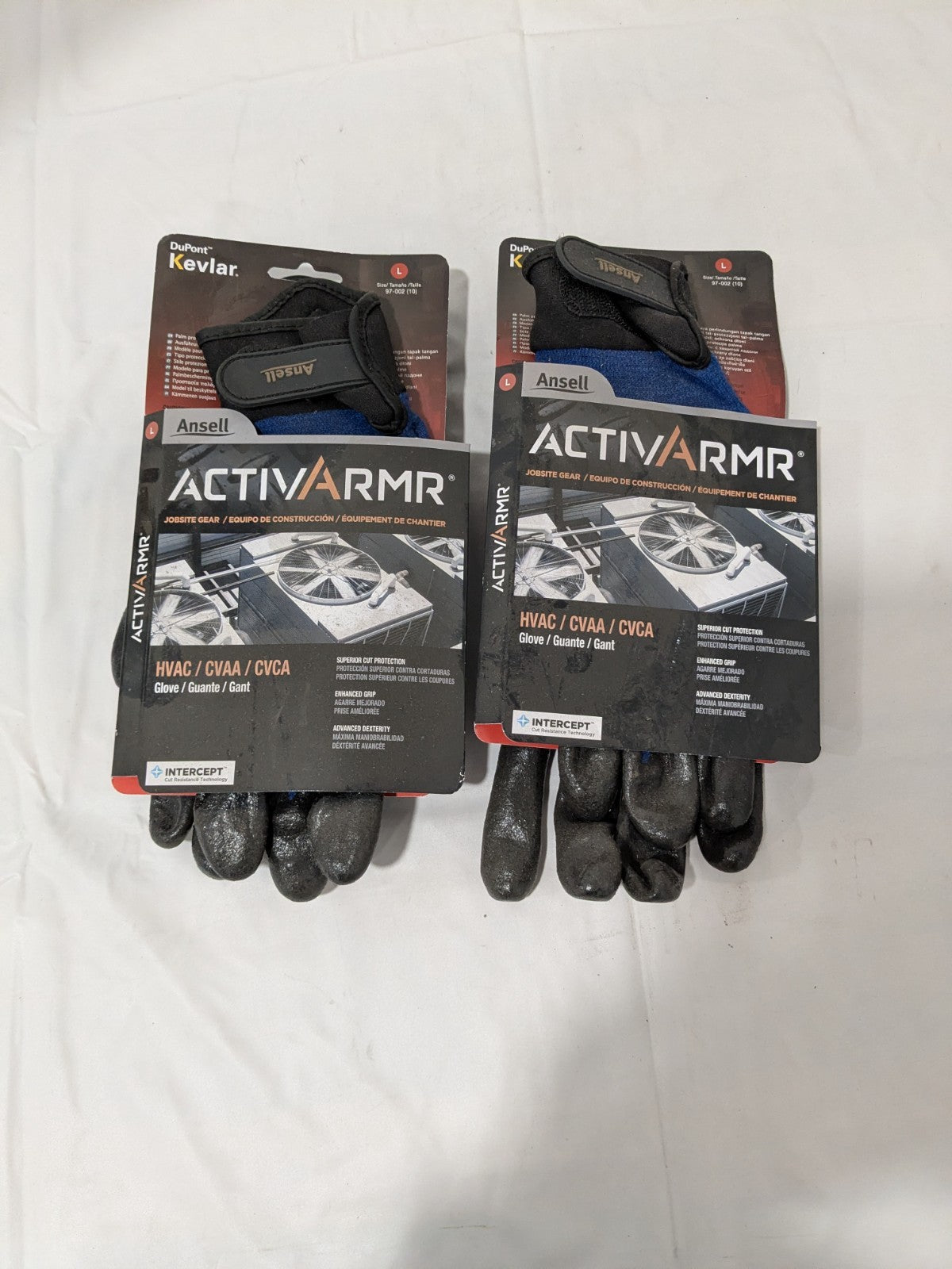 ANSELL 2pk Cut, Puncture &amp; Abrasion-Resistant Gloves Sz L 97-002