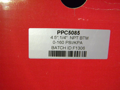 Winters Pressure Gauge  4-1/2" x 1/4" 0 to 160 Scale Range #PPC5085