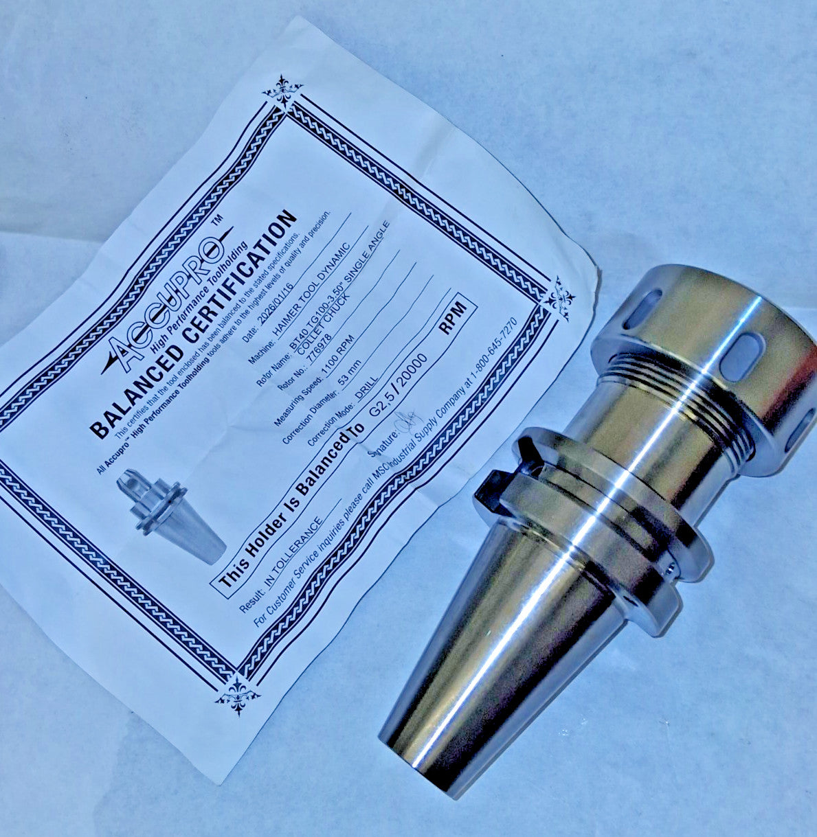 Accupro Collet Chuck 3/32 to 1" Capacity TG & PG100 Collet Taper Shank 776978