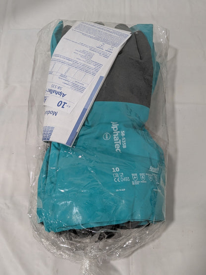 Ansell Chemical Resistant Gloves: Sz XL 13 mil, Nitrile-Coated 6 Pairs 58535B100