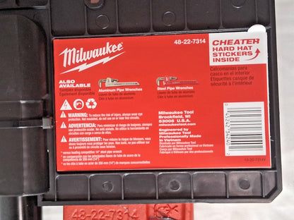 Milwaukee Steel Tool Pipe Pipe Wrench 3/8 to 2-1/2" 24" OAL 48-22-7314