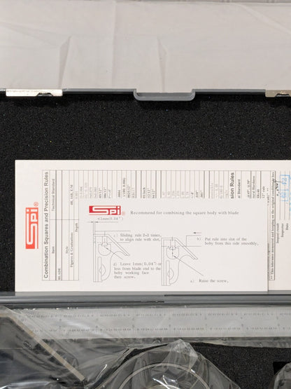 SPI 4 Piece, 12" Combination Square Set 1/16, 1/32, 1/64 & 1/8" (4R) 13-274-6