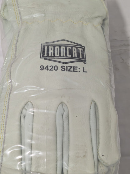 PIP Ironcat Welding Glove Cowhide Leather Sz L Qty 11 Pairs 9420/L