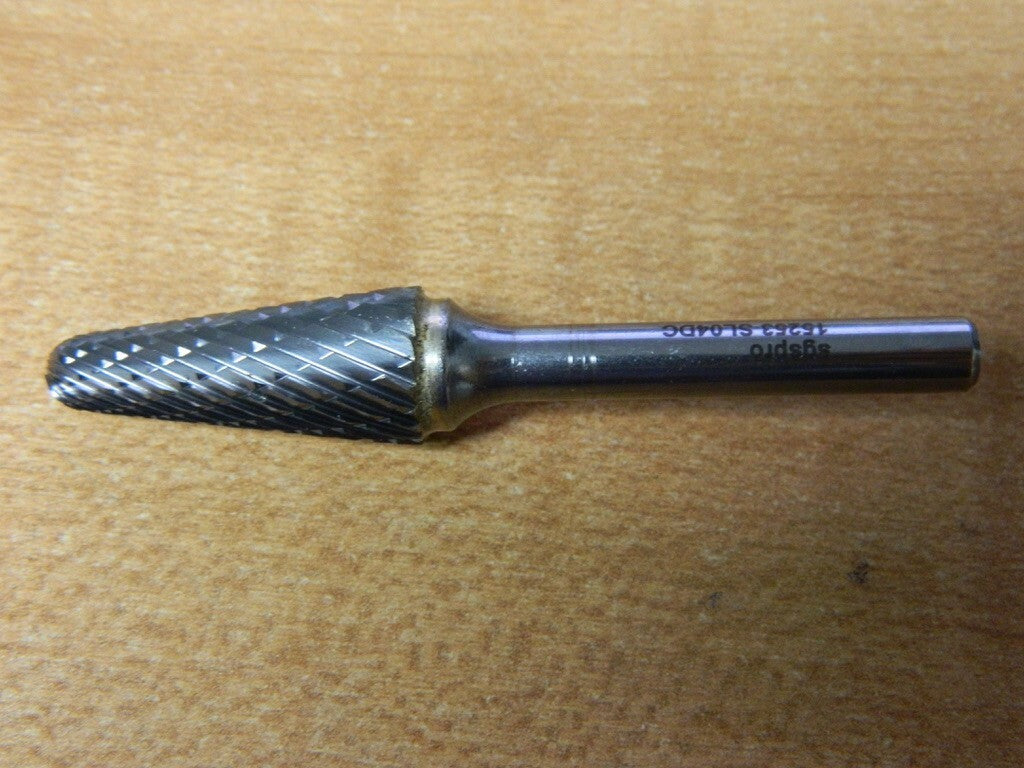 SGS Pro SL-4, 1/2" Cut Diam 1/4" Shank Diam Carbide Double Cut Taper B