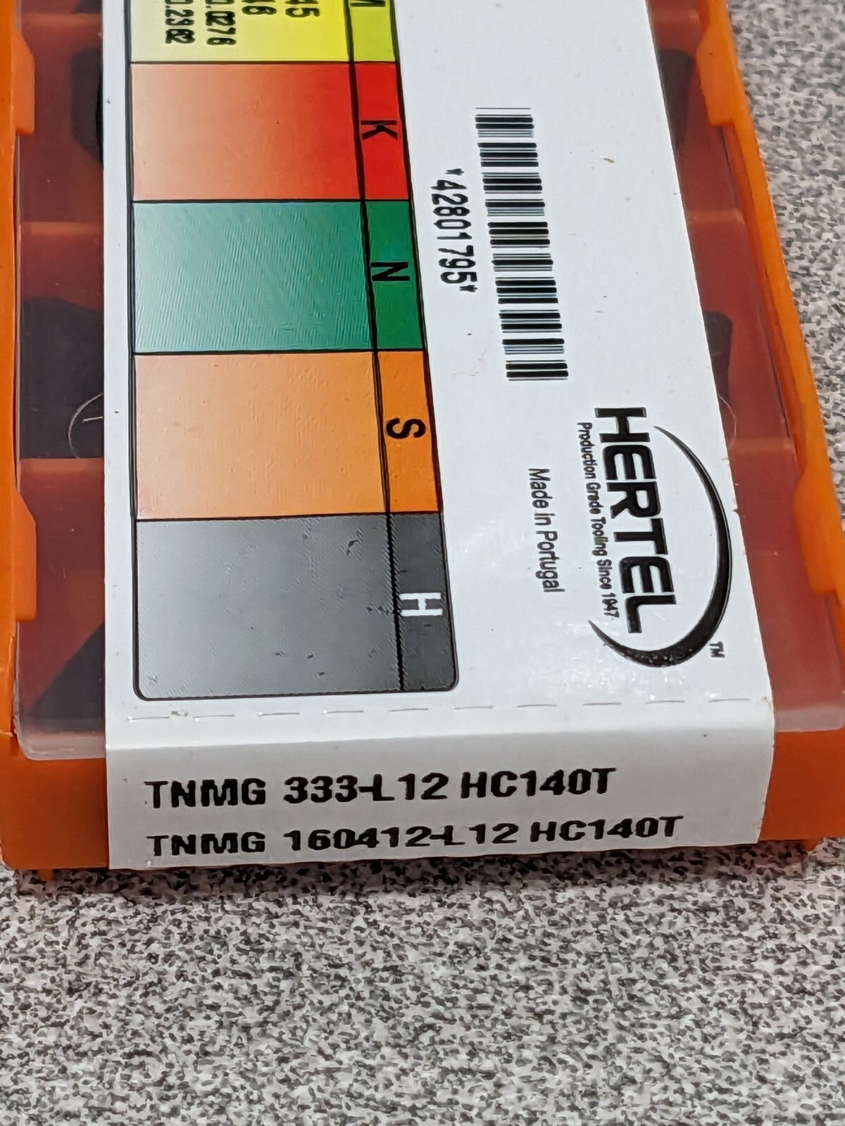 HERTEL Turning Insert: TNMG 333L12 HC140T, Solid Carbide Qty 10 42801795