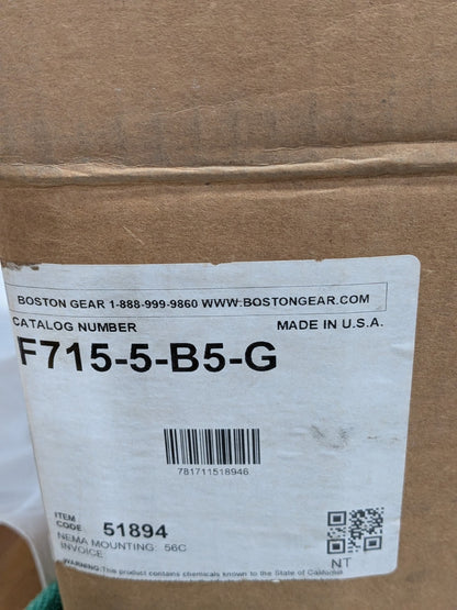 Boston Gear Speed Reducer: Quill, 1.54" Center to Center Shaft, 5:1 51894
