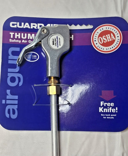 Guardair Aluminum Safety Air Gun Thumb Lever 1/4 NPT 18" Tube 900LJ018AA