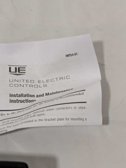 United Electric Temperature Switch: 200° to 425° F B54-109