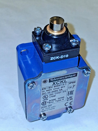 Telemecanique Sensors Limit Switch SPDT NC End Plunger XCKL110H7