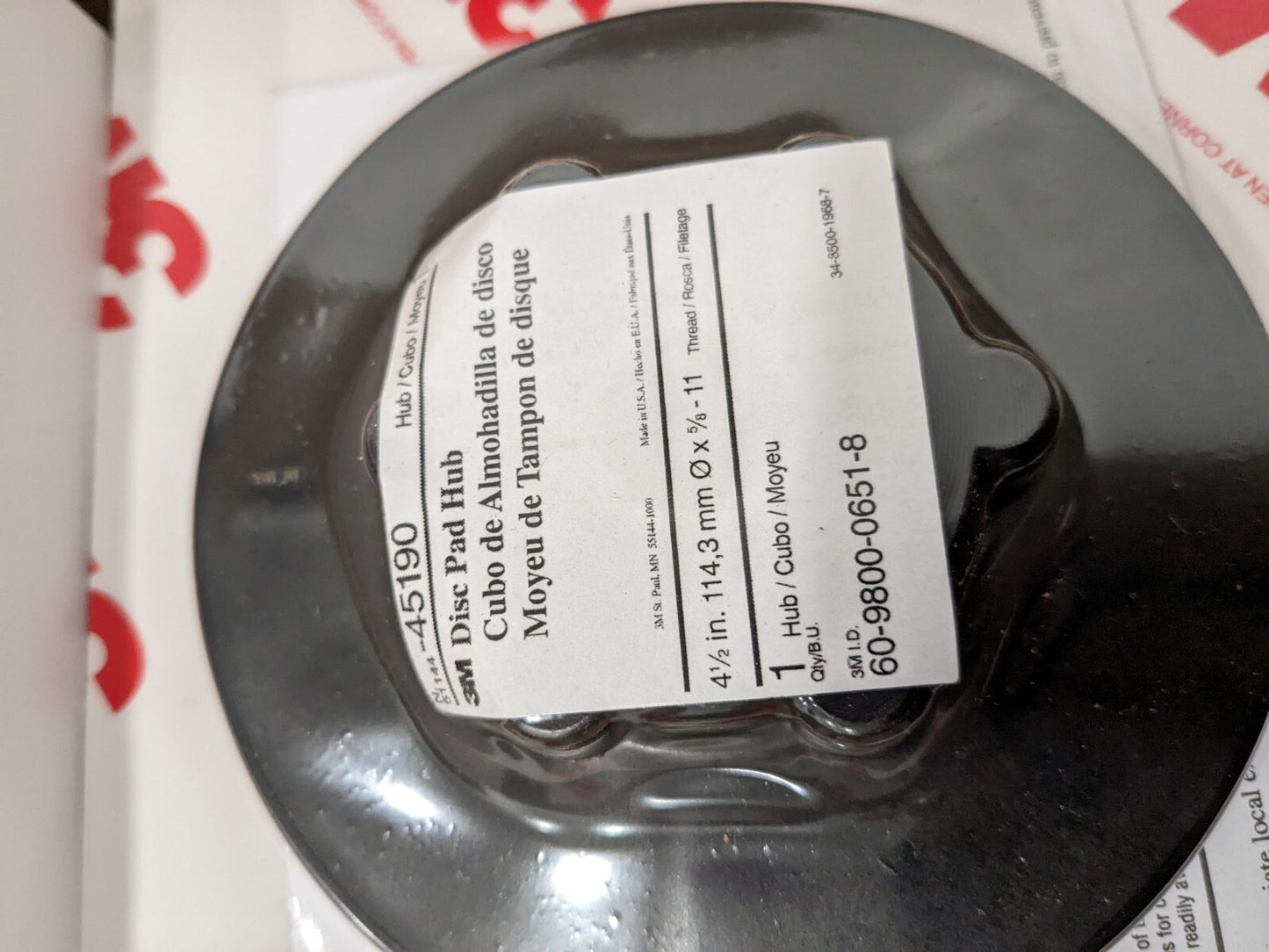 3M Power Sander Disc Pad Hub: Use with 3M Right Angle Grinders Qty 10 7000144106