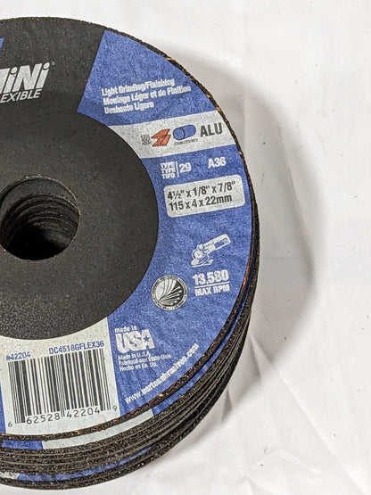 NORTON Depressed-Center Wheel Type 29, 4-1/2" Dia, 1/8" Thick Qty 16 6