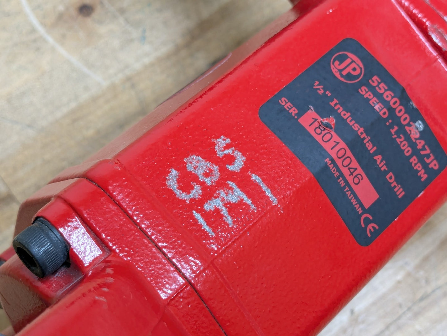 Jupiter Pneumatics Industrial Air Drill 1200 RPM 1 HP 90 PSI Missing Chuck