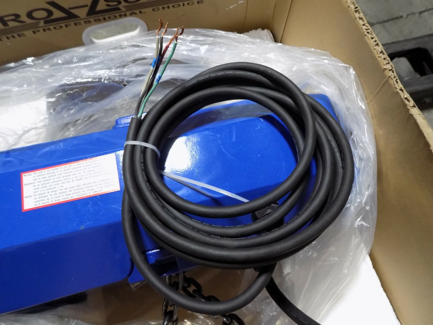 Pro Source Electric Chain Hoist 1 Ton Cap 15 Ft Lift 230/460v 3 Ph DEFECTIVE