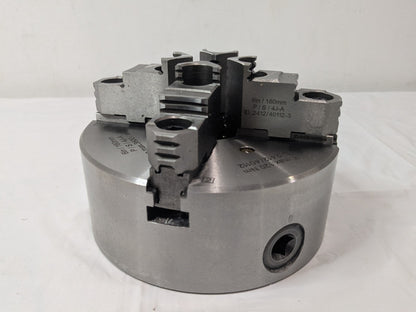 Hertel 6" Semi-Steel 4 Jaw Self-Centering Lathe Chuck Plain Back 1-203-0600
