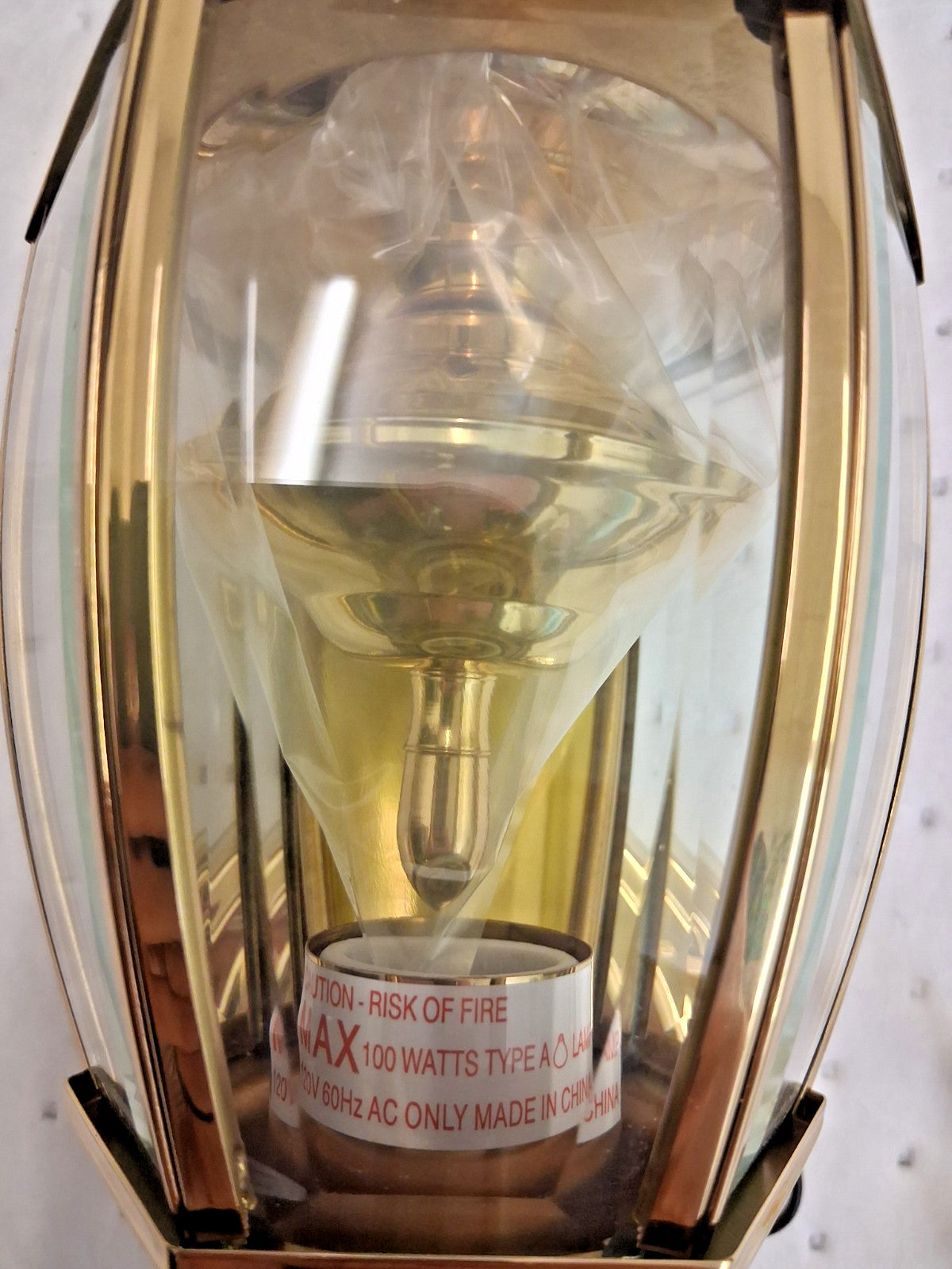 Progress Lighting Outdoor Brass Wall Torch With Beveled Glass P5755-10