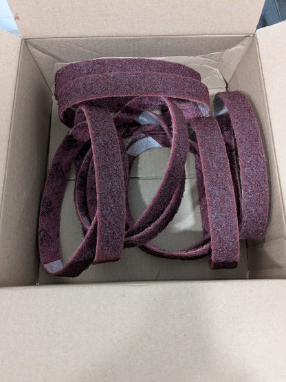 3M Abrasive Belt: 1" Wide, 18" OAL, Aluminum Oxide Box of 10 7000120693