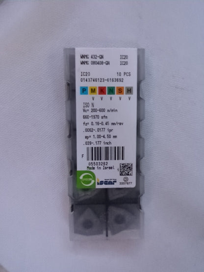 ISCAR Turning Inserts: WNMG 432-GN IC-2, Carbide5503262