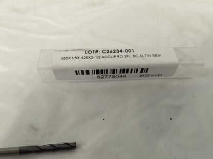 ACCUPRO Square End Mills 5pk: 0.085" Dia, 0.425" LOC 3 Fl 14883442