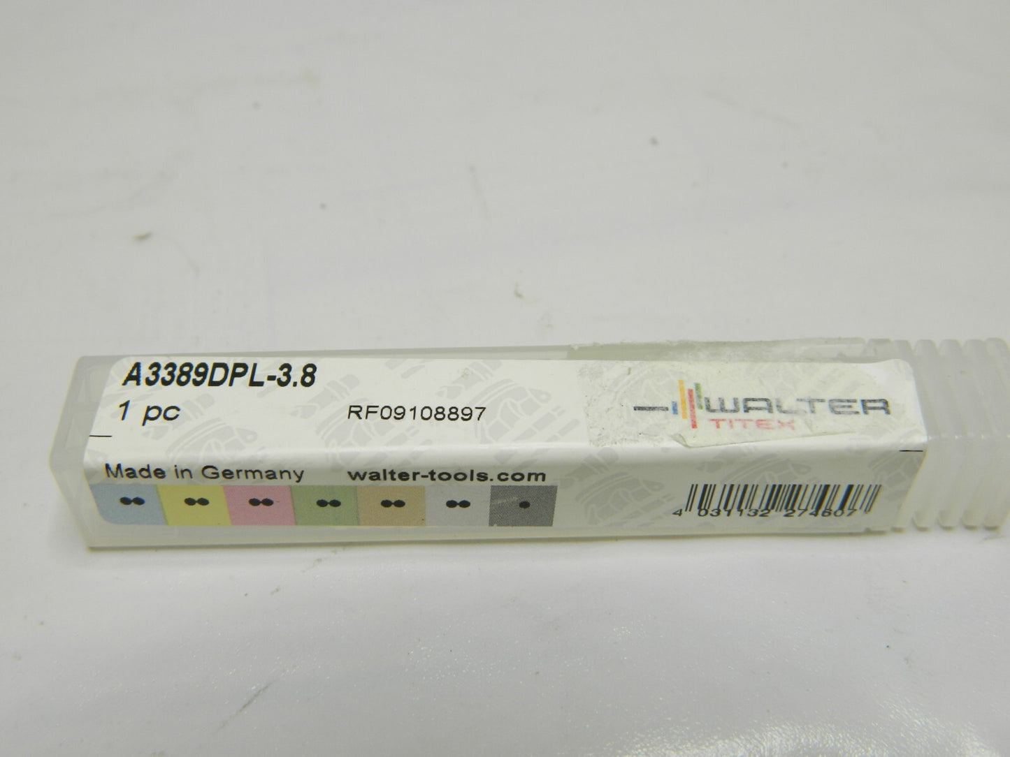 Walter Solid Carbide Drill with Coolant-Through A3389DPL-3.8 5337011