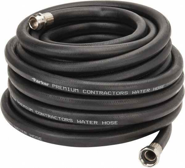 Parker Black Rubber Garden Hoses 50 ft 3/4" GHT Thread 125 psi PR5850