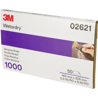 3M Sanding Sheets 5-1/2" W x 9" OAL 1000 Grit Silicon Carbide 50Qty 7000148214